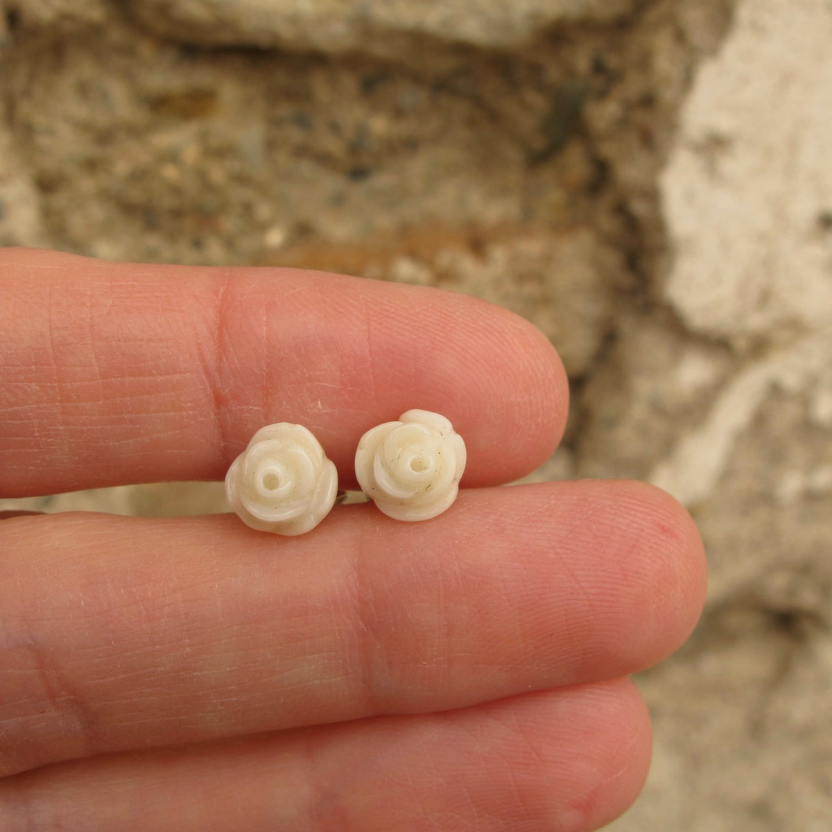 White Coral Stud Earrings